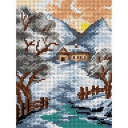 Voorbedrukt stramien Winterlandschap Orchidea-a 3554F