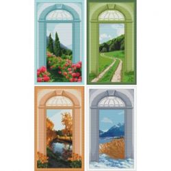 Borduurpakket Portals to the Seasons Set van vier Orcraphics 2024.01.11