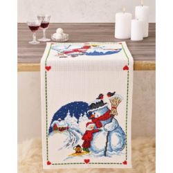 Borduurpakket Snowman gets a hug Permin 68-4207