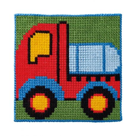 Kinderborduurpakket truck Permin 9415