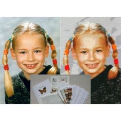 Foto-pakket 240 x 320 kruisjes kleur Weefstof 10 dr