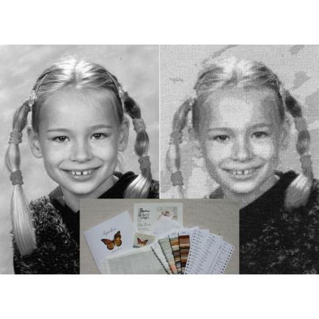 Foto-pakket 240 x 320 kruisjes zwart-wit Weefstof 10 dr