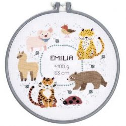 Borduurpakket geboorteplaatjes dieren