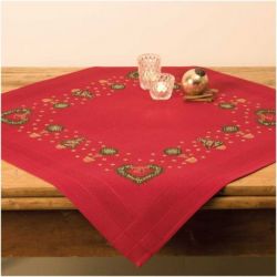 Borduurpakket deken buxus hart 80x80cm