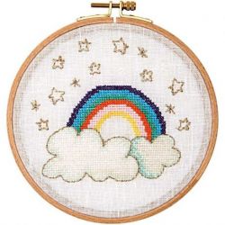 Borduurpakket regenboog 15,5cm