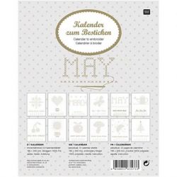 Kalender voor borduurwerk goud 16x20cm eeuwigdurend