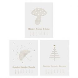 Kalender voor borduurwerk goud 16x20cm eeuwigdurend