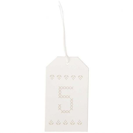 Paper Poetry adventskalender labels crème 24 stuks
