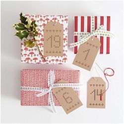 Paper Poetry adventskalender tags 24 stuks kraftpapier
