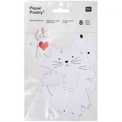 Paper Poetry borduurkarton hond-kat-slak-paard