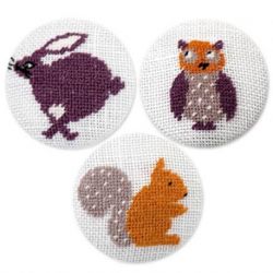 Borduurpakket knopen uil-eekhoorn-konijn