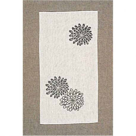 Linnen lint bedrukt chrysant 11-draads, 30cm