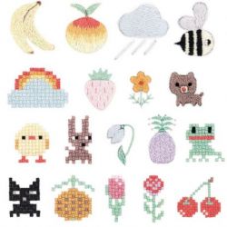 Stick and Stitch borduurpakket Pixel Art Mix voorgetekend
