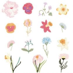 Stick and Stitch borduurpakket lentebloemen voorgetekend