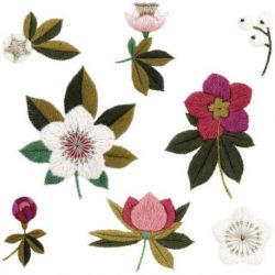 Stick and Stitch borduurpakket Kerstrozen voorgetekend