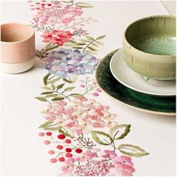 Borduurpakket loper hortensia's 45x100cm