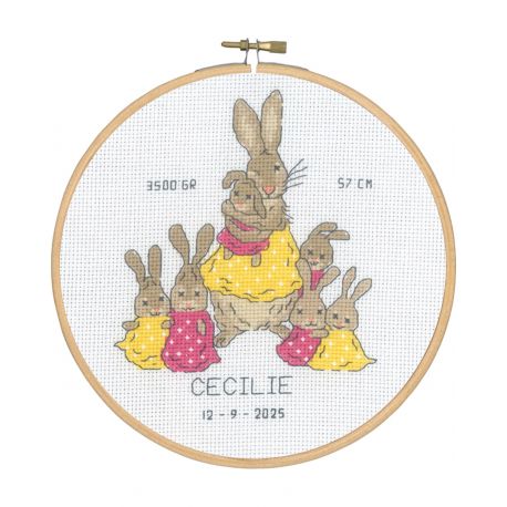 Borduurring Konijnenmoeder Cecilie