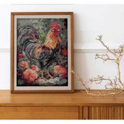 Borduurpakket The Rooster in the Yard (Deco Scenes) 23x30 cm AAH-268