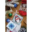 Decoratie kit Sweet little penguin (Winter tafereel) 6.6x6.6 cm AABT-008