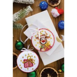 Decoratie kit Christmas guest (Winter tafereel) 6.6x6.6 cm AABT-004