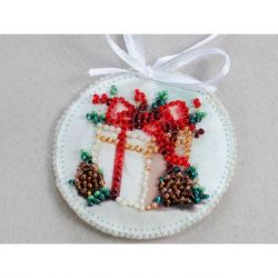 Decoratie kit New Year's gift (Winter tafereel) 13.2x6.6 cm AABT-034