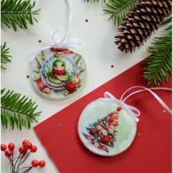 Decoratie kit Festive snake (Winter tafereel) 13.2x6.6 cm AABT-028