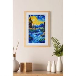 Kralenborduurpakket There behind the waterfall 19.5x35 cm AAB-908