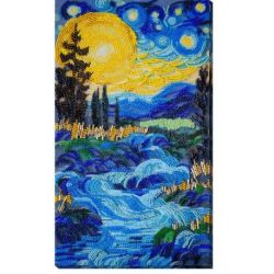 Kralenborduurpakket There behind the waterfall 19.5x35 cm AAB-908