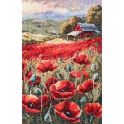 Borduurpakket Poppies at sunset 30x19 cm AAH-221