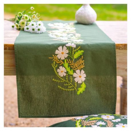 Loper kit Witte bloemen