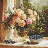 Vase with Roses and Blueberries