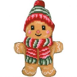 Kruissteekvormkussen met rug kit Gingerbread