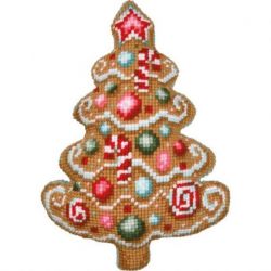 Kruissteekvormkussen kit met rug Christmas tree