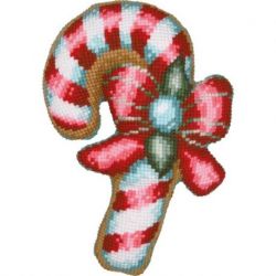 Kruissteekvormkussen kit met rug Candy Cane