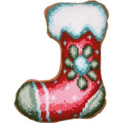 Kruissteekvormkussen kit met rugChristmas stocking