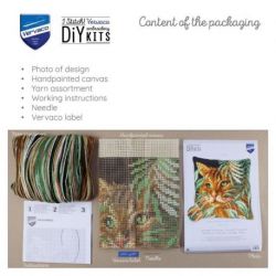 Kruissteekkussen kit Kat tussen bladeren