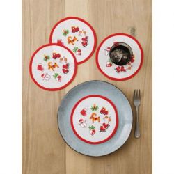 Permin 15-5203 Borduurpakket Kerst onderzetters 4 stuks