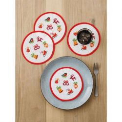 Permin 15-5204 Borduurpakket Kerst onderzetters 4 stuks