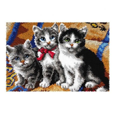 Voorbedrukt latch hook kleedpakket Katten