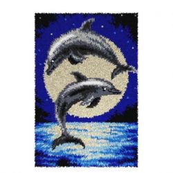 Voorbedrukt latch hook kleedpakket Dolfijn