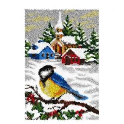 Voorbedrukt latch hook kleedpakket Koolmees