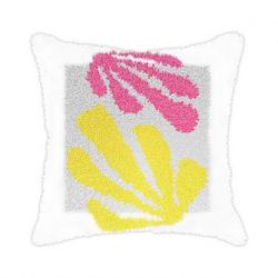 Voorbedrukt latch hook kussenpakket Bladeren