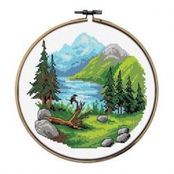 Kruissteek telpakket Bergen 20cm