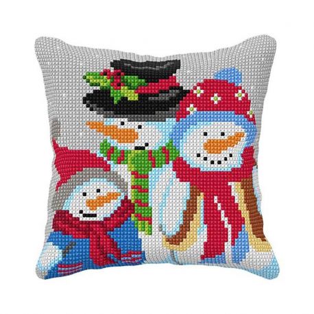 Voorbedrukt kruissteek kussenpakket Sneeuwpoppen