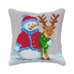 Voorbedrukt kruissteek kussenpakket Sneeuwpop