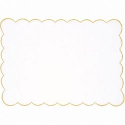 Placemats set vierkant goud/wit 2 stuks