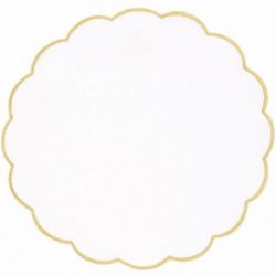 Placemats rond goud/wit 2 stuks 30cm