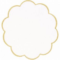 Placemats rond goud/wit 2 stuks 20cm