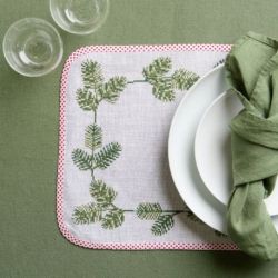 Borduurpakket placemats hoekig dennentakken 2 stuks