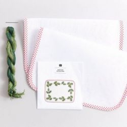 Borduurpakket placemats hoekig dennentakken 2 stuks